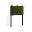 Pemberly Row Stain-Resistant Performance Velvet Twin Headboard in Moss Green