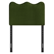 Pemberly Row Stain-Resistant Performance Velvet Twin Headboard in Moss Green