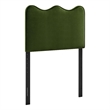 Pemberly Row Stain-Resistant Performance Velvet Twin Headboard in Moss Green
