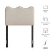 Pemberly Row Stain-Resistant Performance Velvet Twin Headboard in Almond