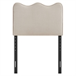 Pemberly Row Stain-Resistant Performance Velvet Twin Headboard in Almond