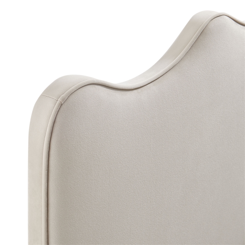 Pemberly Row Stain-Resistant Performance Velvet Twin Headboard in Almond