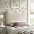 Pemberly Row Stain-Resistant Performance Velvet Twin Headboard in Alabaster