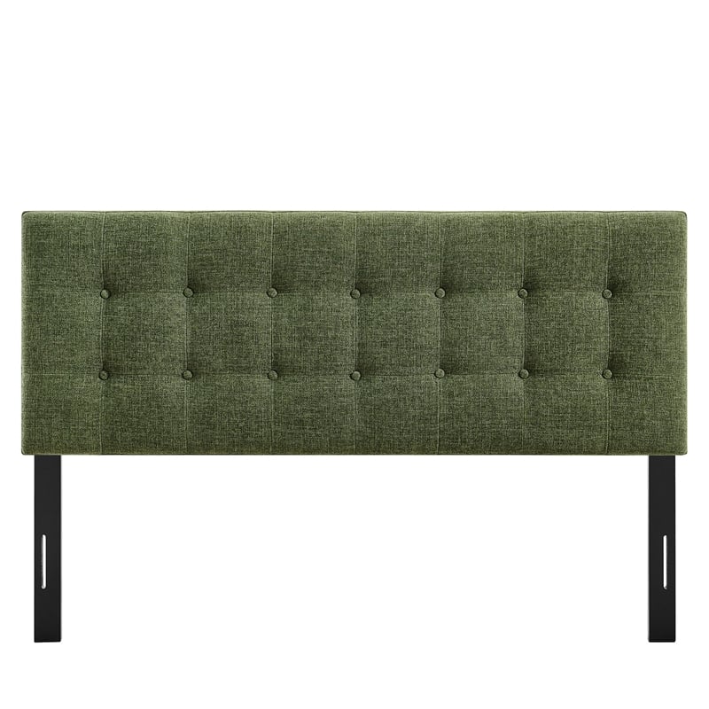 Pemberly Row Padded Upholstered King Headboard in Foliage Green
