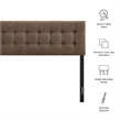 Pemberly Row Padded Upholstered Queen Headboard in Mocha Cotton