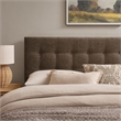 Pemberly Row Padded Upholstered Queen Headboard in Mocha Cotton