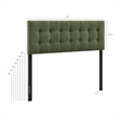 Pemberly Row Padded Upholstered Queen Headboard in Foliage Green