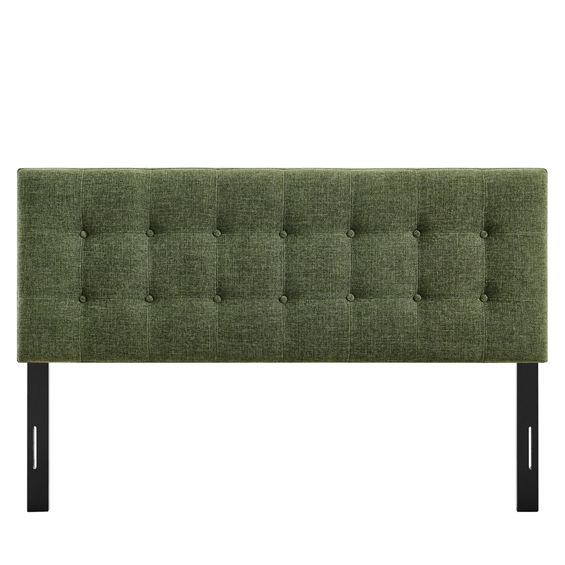 Pemberly Row Padded Upholstered Queen Headboard in Foliage Green