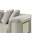 Pemberly Row Loveseat with Brushed Gold Metal Frame in Cream