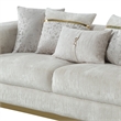 Pemberly Row Loveseat with Brushed Gold Metal Frame in Cream