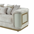 Pemberly Row Loveseat with Brushed Gold Metal Frame in Cream