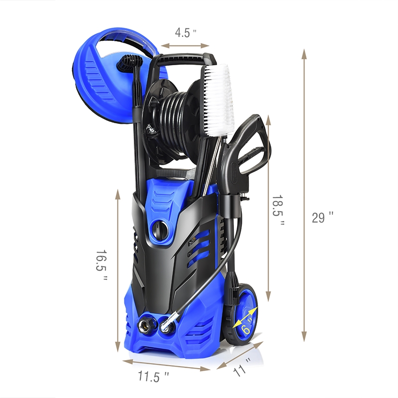 Pemberly Row 3000 PSI Electric High Pressure Washer 2 GPM 2000W in Blue