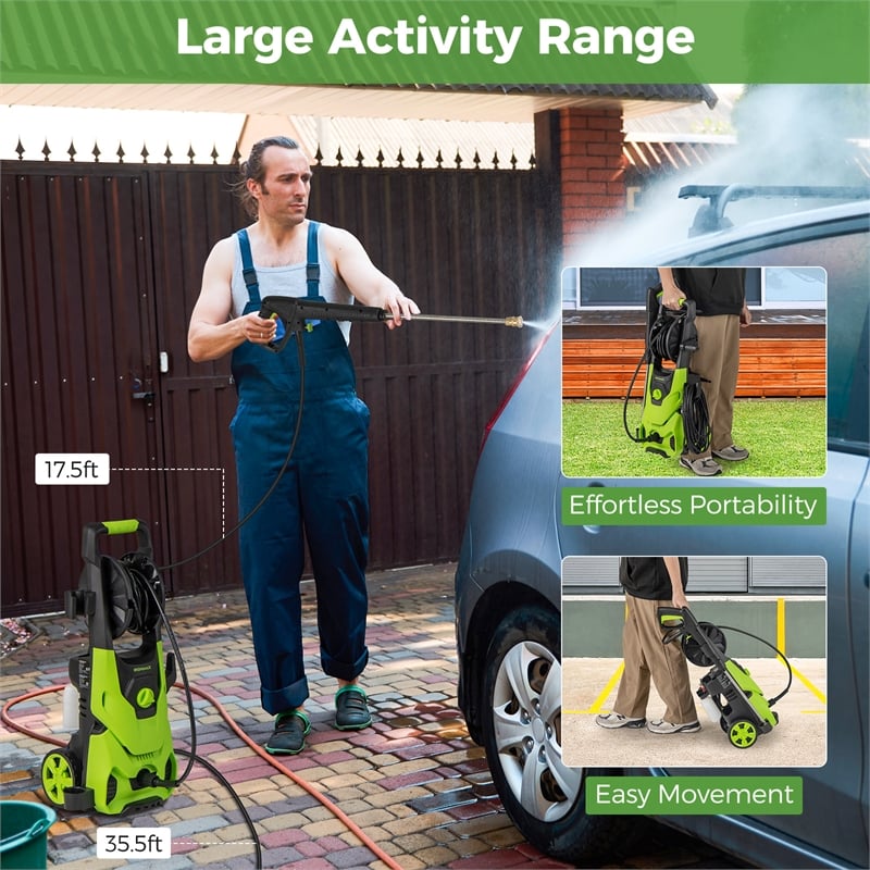 Pemberly Row Electric Pressure Washer 2150 PSI 1.2 GPM in Green
