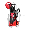Pemberly Row 3000 PSI Electric High Pressure Washer 2 GPM 2000W in Red
