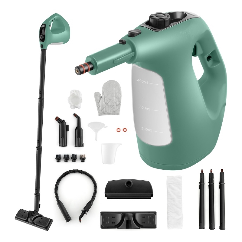 Pemberly Row 1400W Multipurpose Handheld Steam Cleaner and Mop in Green