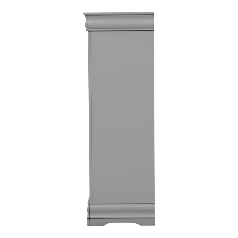 Pemberly Row Wood Frame 3-Piece Queen Bedroom Set with Headboard in Gray