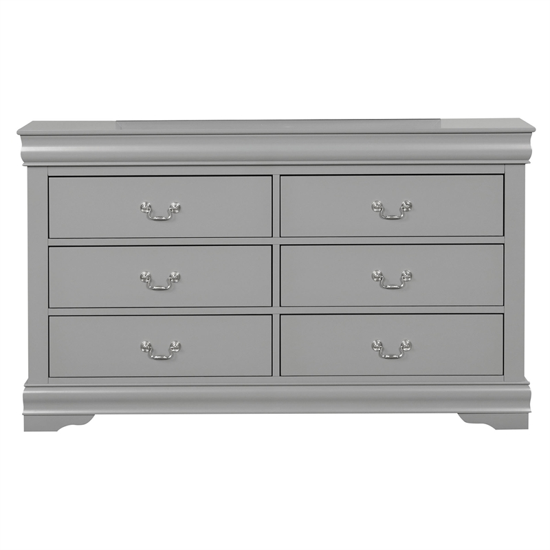 Pemberly Row Wood 3-Piece Nightstand and Dresser Set in Gray