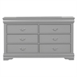 Pemberly Row Wood 3-Piece Nightstand and Dresser Set in Gray