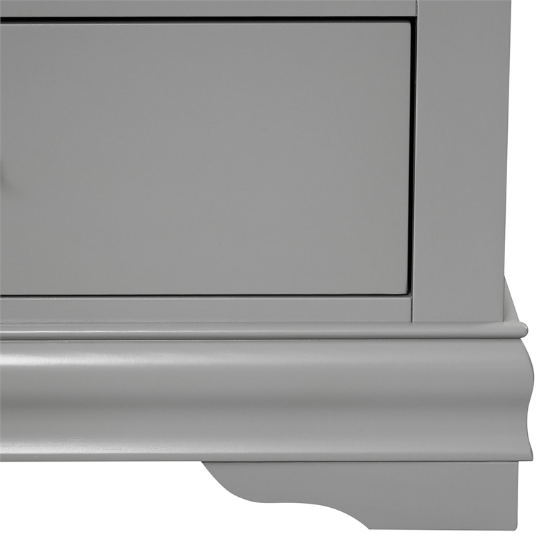 Pemberly Row Wood 3-Piece Nightstand and Dresser Set in Gray