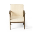 Pemberly Row Acacia Wood Outdoor Club Chair with Cushions and Rope Accents