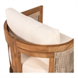 Pemberly Row Acacia Wood Outdoor Club Chair with Rope Accent with Cushions