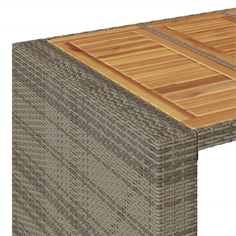 Pemberly Row Premium 3 Piece Solid Acacia Wood Bar Set in Gray