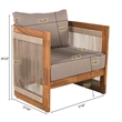 Pemberly Row Acacia Wood Outdoor Club Chair with Rope Accents