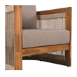Pemberly Row Acacia Wood Outdoor Club Chair with Rope Accents