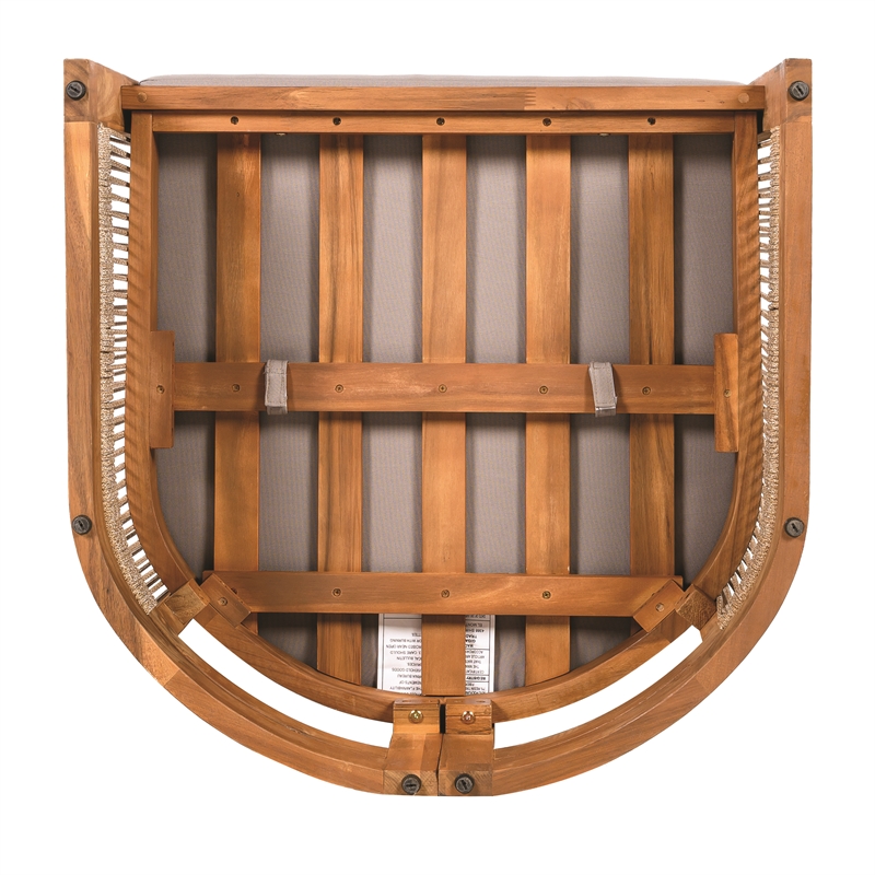 Pemberly Row Acacia Wood Outdoor Club Chair with Rope Accents
