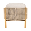 Pemberly Row Outdoor Wood Club Chair with Beige Rope Cushions