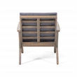 Pemberly Row Set of 2 Acacia Wood Outdoor Club Chairs with Cushions