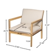 Pemberly Row Set of 2 Outdoor Acacia Wood Armchairs with Cushions