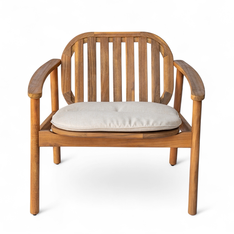 Pemberly Row Outdoor Club Chair with Rope Accent Set of 2 with Cushions