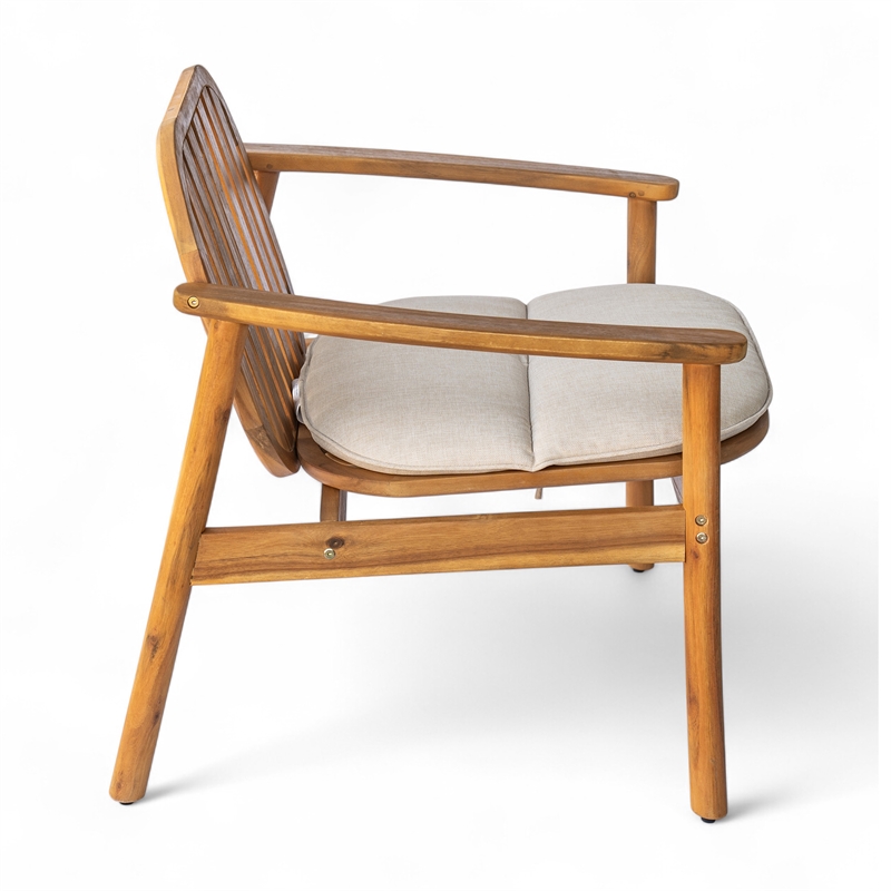 Pemberly Row Outdoor Club Chair with Rope Accent Set of 2 with Cushions