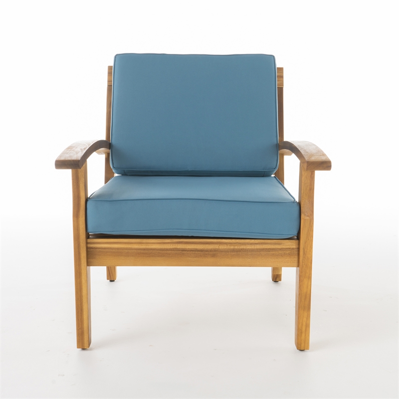 Pemberly Row Upholstered Tufted Leather Club Chair with Wood Frame