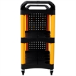 Pemberly Row 3 Tier Rolling Storage Cart with Wheels and Hooks in Yellow/Black