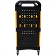Pemberly Row 3 Tier Rolling Storage Cart with Wheels and Hooks in Yellow/Black