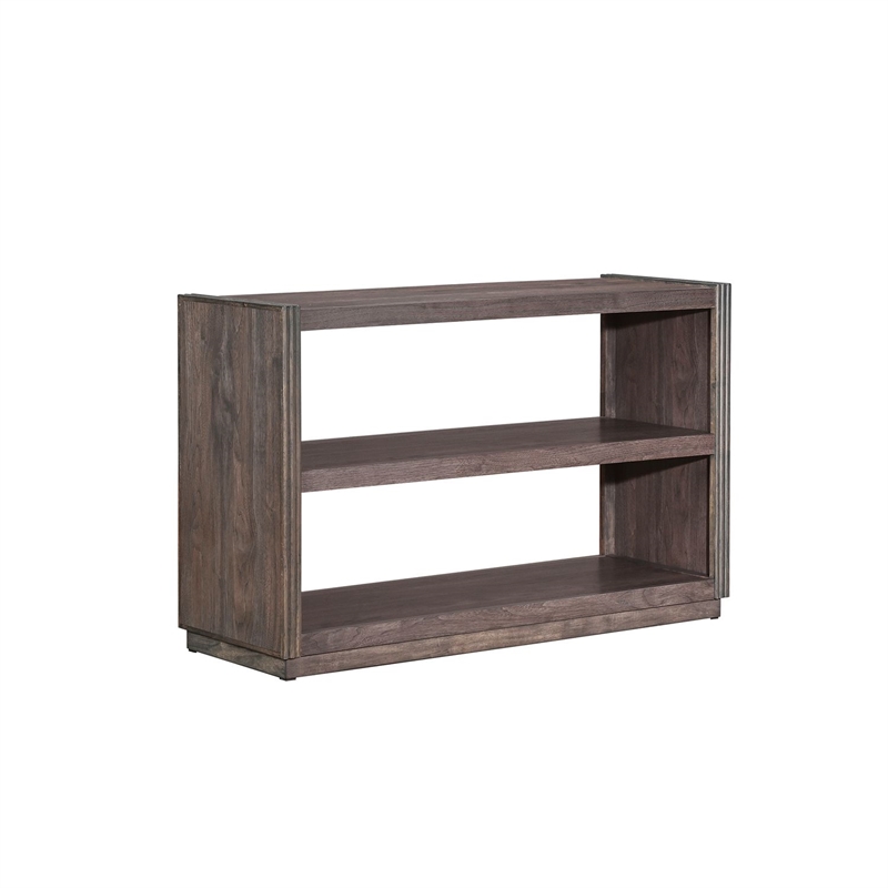 Pemberly Row Upholstered Sofa Console Table with Cushions in Brown
