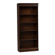 Pemberly Row Premium Stepped Bookcase Wall 4 Piece Set in Brown