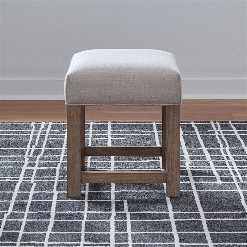 Pemberly Row Upholstered Upholstered Console Stool with Storage in Brown