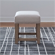 Pemberly Row Upholstered Upholstered Console Stool with Storage in Brown