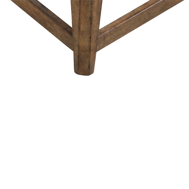 Pemberly Row Upholstered Upholstered Console Stool with Storage in Brown