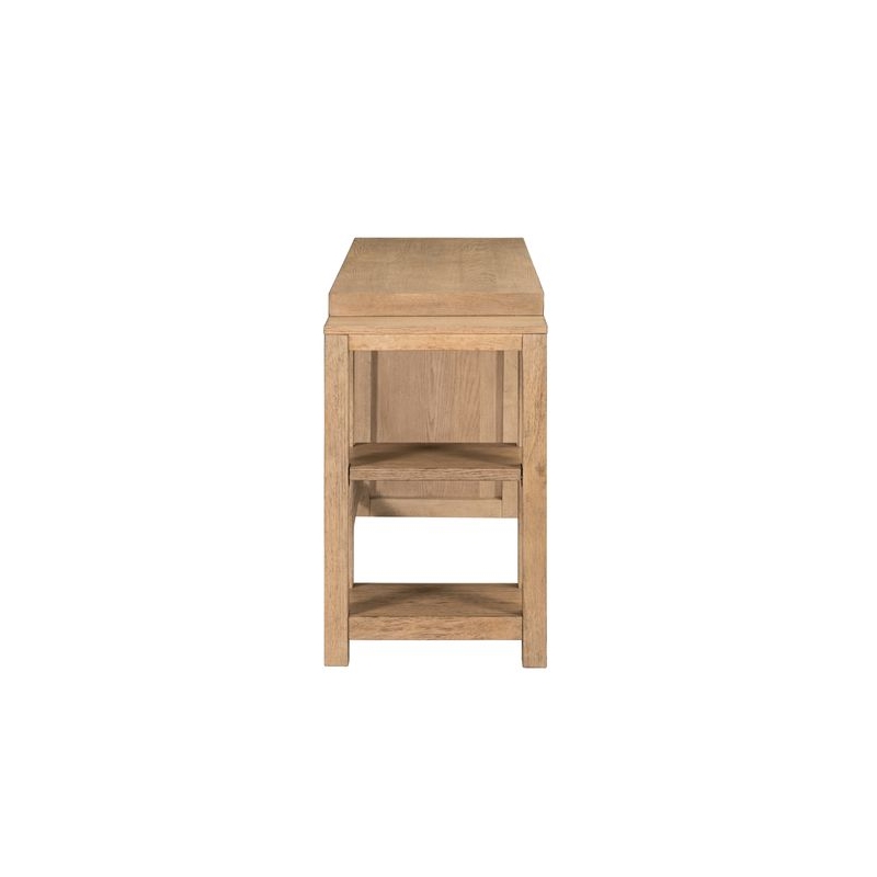 Pemberly Row Solid Wood Console Table with Shelf with Storage in Brown