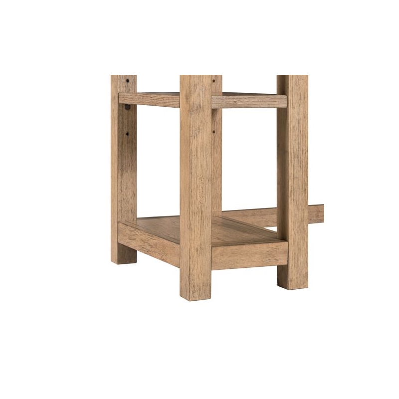 Pemberly Row Solid Wood Console Table with Shelf with Storage in Brown