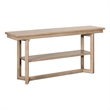 Pemberly Row Upholstered Sofa Console Table with Cushions in Brown