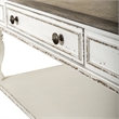 Pemberly Row Solid Wood Oversized Square Cocktail Table in White