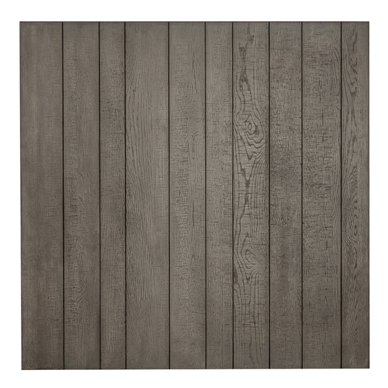 Pemberly Row Solid Wood Oversized Square Cocktail Table in Gray