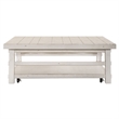 Pemberly Row Solid Wood Oversized Square Cocktail Table in White
