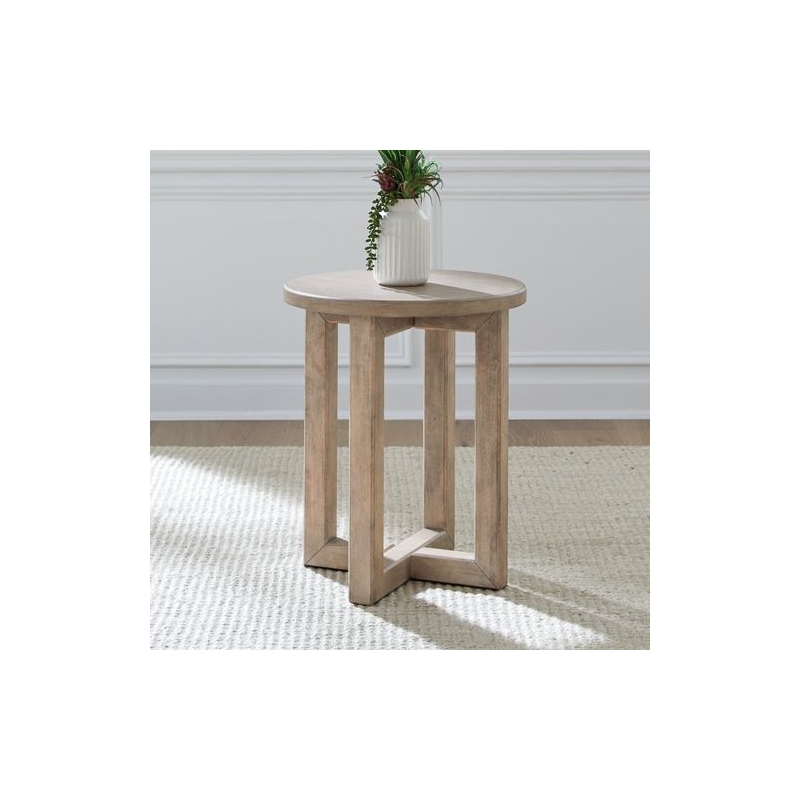 Pemberly Row Upholstered Chairside Table with Storage in Brown