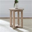 Pemberly Row Upholstered Chairside Table with Storage in Brown